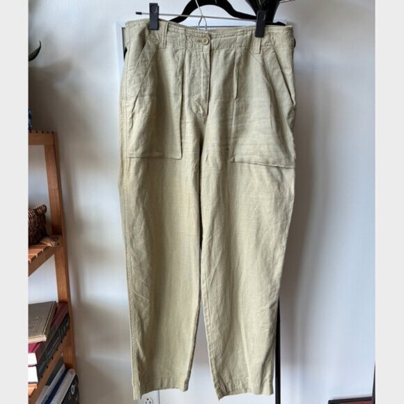 J. Crew Seaside Cargo Pant in Linen-Blend - Size 10 - Picture 2 of 4